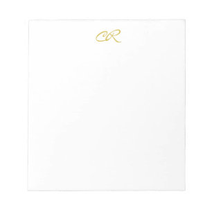 Calligraphy Monogram Gold Colour Plain Modern Notepad