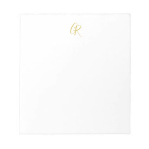 Calligraphy Monogram Gold Colour Plain Modern Notepad