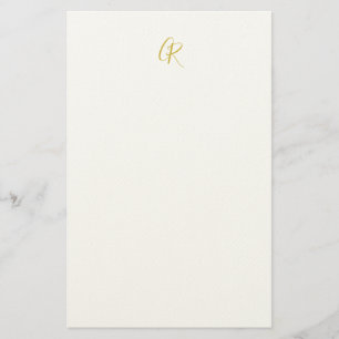 Calligraphy Monogram Gold Colour Plain Modern Stationery