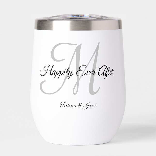 Calligraphy Monogram Happily Ever After Party (Front)