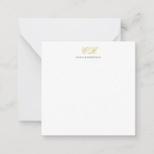 Calligraphy Monogram Name Gold Black White Colour Card