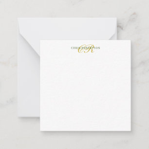 Calligraphy Monogram Name Gold Black White Colour Card