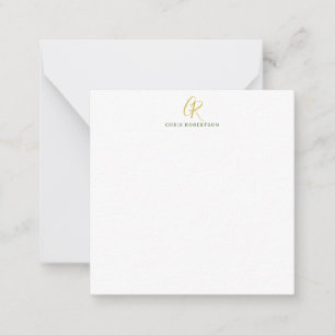 Calligraphy Monogram Name Gold Black White Colour Card