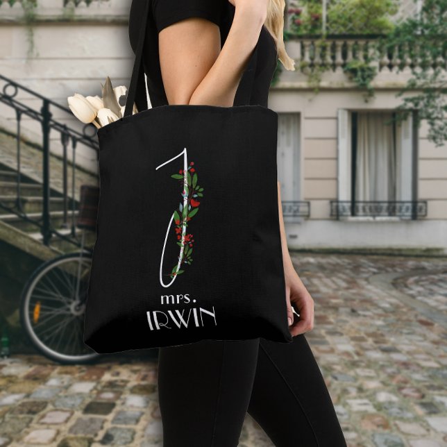 Calligraphy monogram watercolor  tote bag (Creator Uploaded)