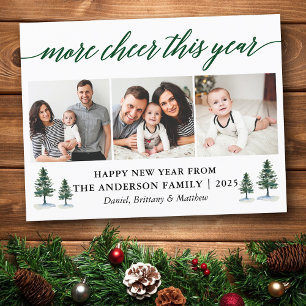 Calligraphy More Cheer This Year 3 Photo Pines Postcard