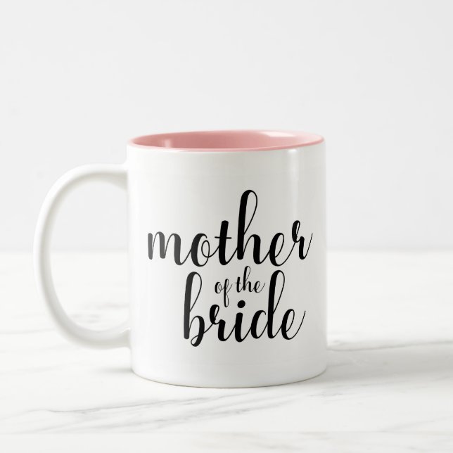 Calligraphy mother of the bride, bridal mug (Left)