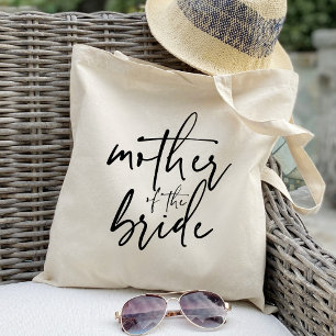 Calligraphy mother of the bride chic wedding favou tote bag