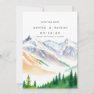 Calligraphy Mountain Save The Date