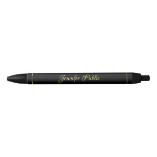Calligraphy Name Black And Gold Personalised Ink Pen