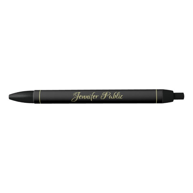 Calligraphy Name Black And Gold Personalised Ink Pen (Front)