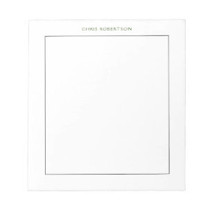 Calligraphy Name Black White Custom Notepad