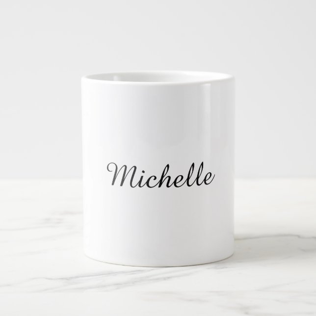 Calligraphy Name Creative Trendy White  Large Coffee Mug (Front)