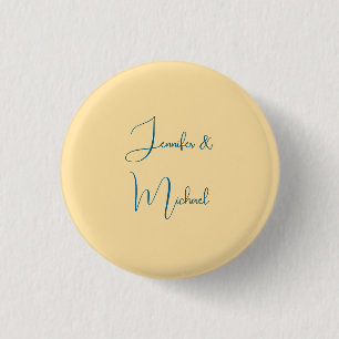 Calligraphy Names Elegant Plain Simple Beige Colou 3 Cm Round Badge