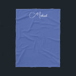 Calligraphy Names Template Medium Blue Small Fleece Blanket<br><div class="desc">Custom Trendy Create Your Own Template Upload Image Photo Add Calligraphy Script Name or Text Medium Blue & White Small Fleece Blanket.</div>