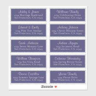Calligraphy Navy Blue Wedding Guest Address Labels