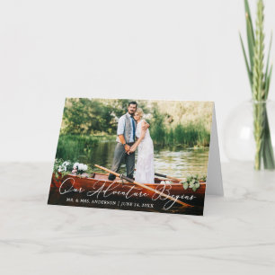 Calligraphy Our Adventure Begins Wedding Fold Thank You Card
