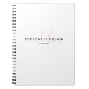 Calligraphy Pale Pink Name Notebook