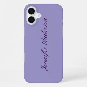 Calligraphy Pastel Pale Purple Personalised iPhone 16 Plus Case