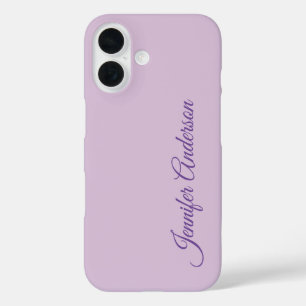 Calligraphy Pastel Thistle Pink Personalised Name iPhone 16 Case