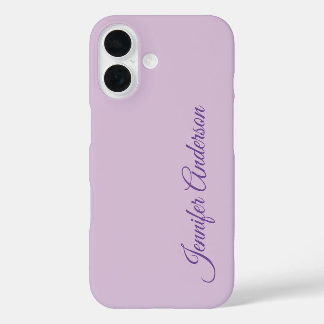 Calligraphy Pastel Thistle Pink Personalised Name Case-Mate iPhone Case (Back)