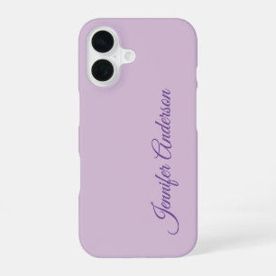 Calligraphy Pastel Thistle Pink Personalised Name iPhone 16 Case