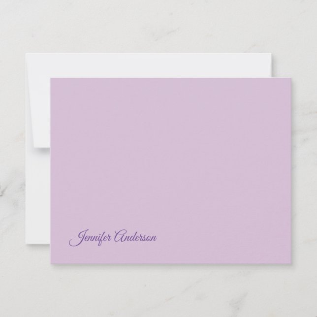 Calligraphy Pastel Thistle Pink Personalised Name RSVP Card (Front)