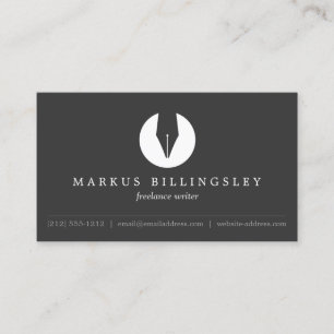 CALLIGRAPHY PEN NIB LOGO 4 for Authors or Writers Business Card