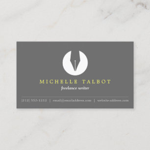 CALLIGRAPHY PEN NIB LOGO 5 for Authors or Writers Business Card