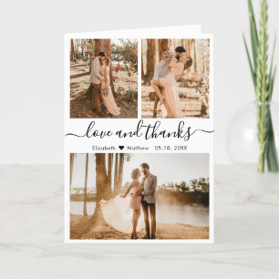 Calligraphy Photo Collage Wedding Thank You 