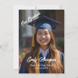  Calligraphy   Photo Grad Party  Personalise Card