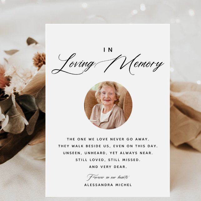 Calligraphy Photo In Loving Memory Wedding Sign (Creator Uploaded)