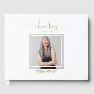 Calligraphy Photo Memorial Remembrance Guest Book
