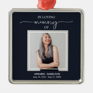 Calligraphy Photo Memorial Remembrance Metal Ornament