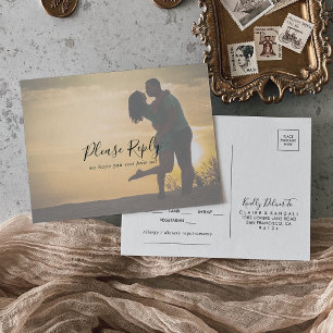 Calligraphy Photo Menu Choice RSVP  Postcard