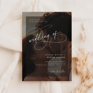 Calligraphy Photo Overlay All in One Wedding Invitation