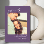 Calligraphy Photo Purple Wedding Double Sided Table Number<br><div class="desc">Elegant Calligraphy Script Heart Mauve Purple Wedding Table Numbers Double Sided with custom personalised photo. Help your guests easily find their way with these simple elegant double sided table number cards. Easily to add the photos, numbers, monogram names with heart and date! Features a pretty hand lettering calligraphy "the wedding...</div>