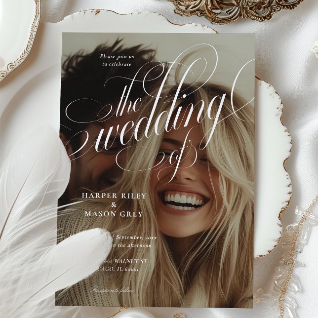 Calligraphy Photo Wedding Invitation (Creator Uploaded)