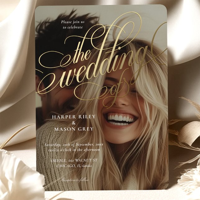 Calligraphy Photo Wedding Invitation (Creator Uploaded)
