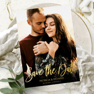 Calligraphy Photo Wedding Save The Date