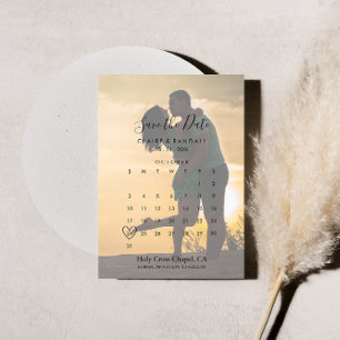 Calligraphy Photograph Save the Date Calendar