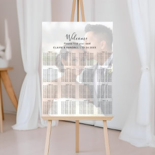 Calligraphy Photograph Wedding Seating Chart