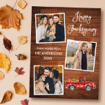Calligraphy Plaid Craft Tape Truck Thanksgiving Holiday Postcard<br><div class="desc">Modern Fun Calligraphy Script Happy Thanksgiving 3 Photo Collage Holiday Postcard includes Orange Plaid Craft Tape and Watercolor Vintage Red Truck with Pumpkins. Rustic Country Wood.</div>