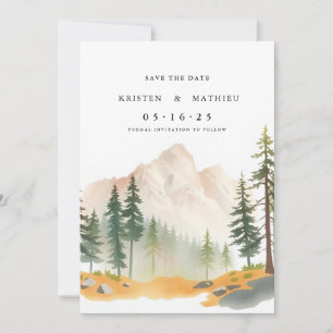 Calligraphy Printable Mountain Save The Date
