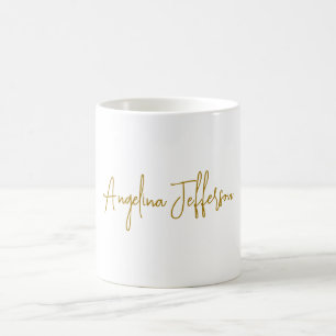 Calligraphy Professional Elegant Gold Color Coffee Mug