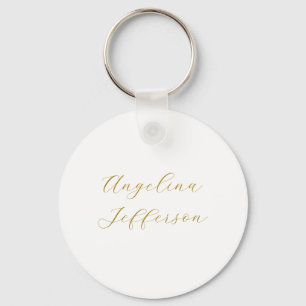 Calligraphy Professional Elegant Gold Color Key Ring