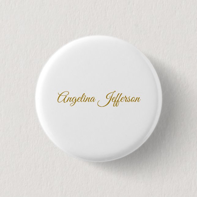 Calligraphy Professional Elegant Gold Colour 3 Cm Round Badge (Front)