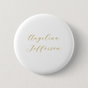 Calligraphy Professional Elegant Gold Colour 6 Cm Round Badge