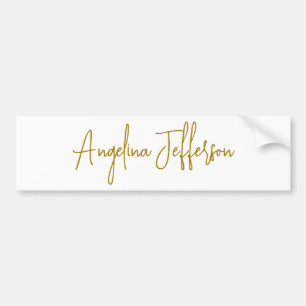 Calligraphy Professional Elegant Gold Colour Bumper Sticker