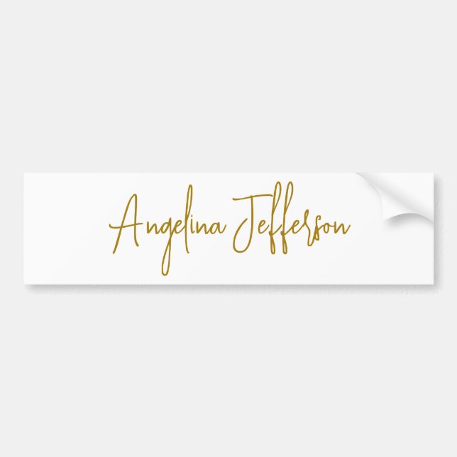 Calligraphy Professional Elegant Gold Colour Bumper Sticker (Front)