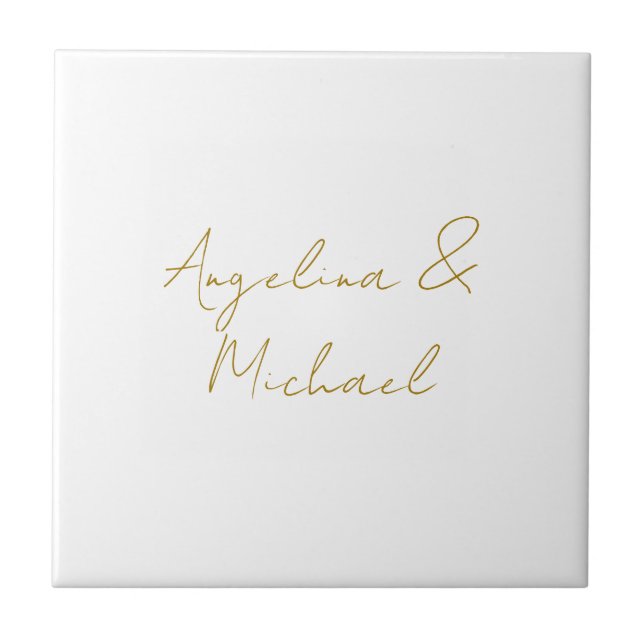 Calligraphy Professional Elegant Gold Colour Ceramic Tile (Front)
